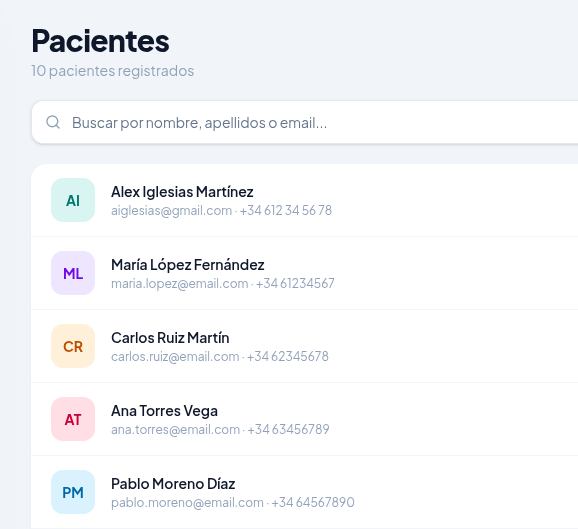 Gesti&oacute;n de pacientes en Viserene